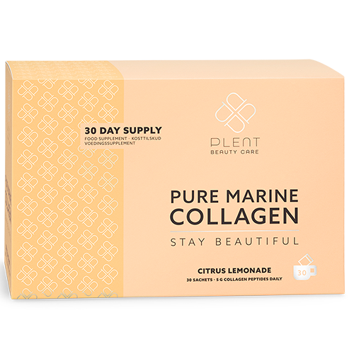 Box med Plent Pure Marine Collagen Citrus Lemonade, 30 breve marint kollagen