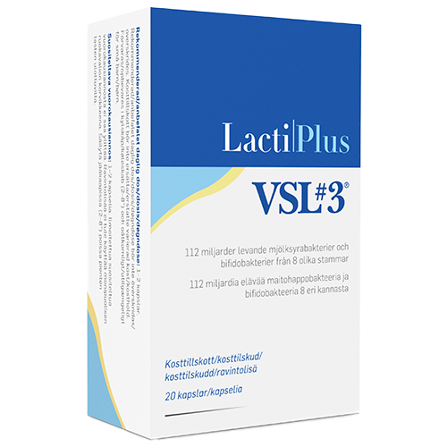 Pakke med LactiPlus VSL#3 probiotika, 20 kapsler