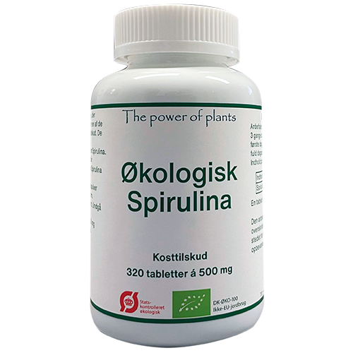 Pakning med Din Sundhed økologisk spirulina i tabletform, 320 tabletter