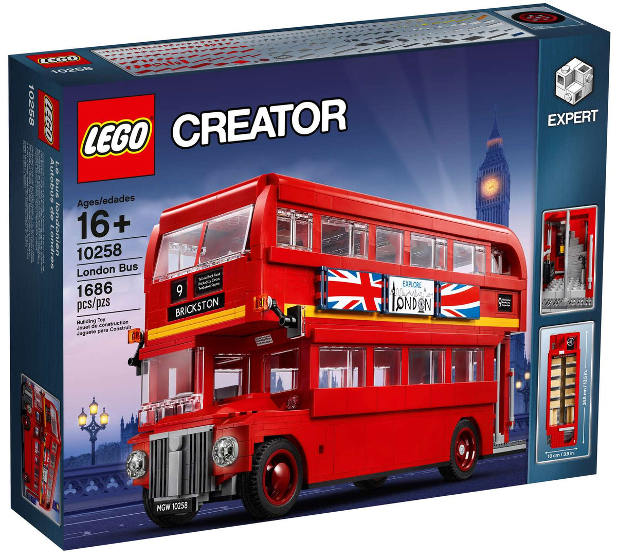 LEGO Creator London-bus 10258, højrød dobbeltdækkerbus med panoramaforrude
