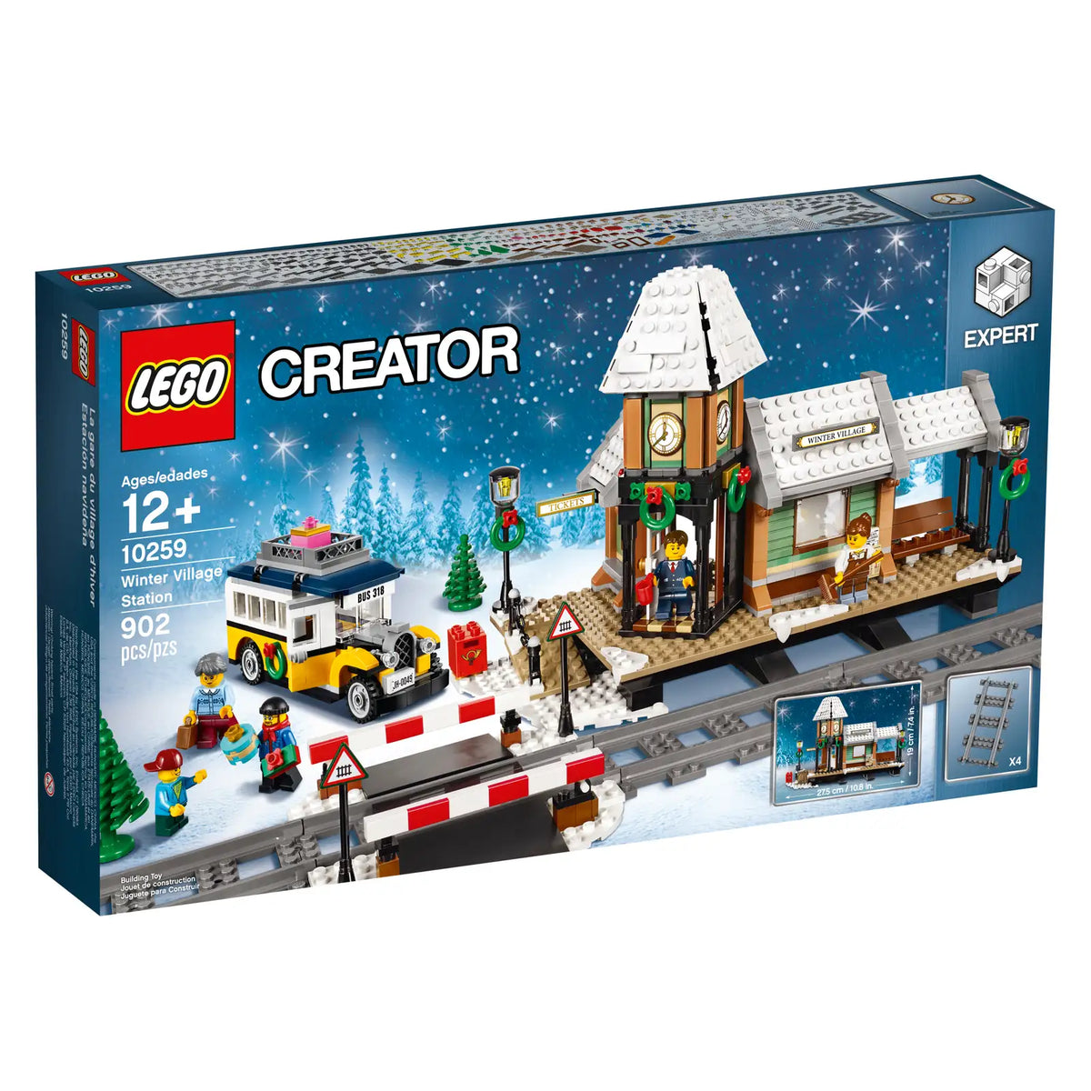 LEGO Creator Vinterlandsbyens station 10259 med snedækket jernbanestation og klokketårn