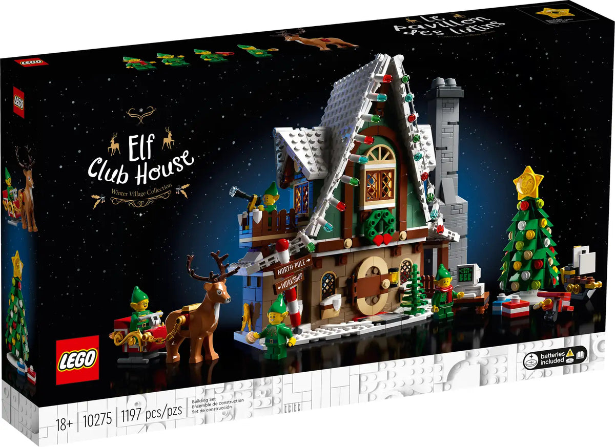 LEGO Nisse-klubhus 10275, farverig julehytte til julemandens nisser