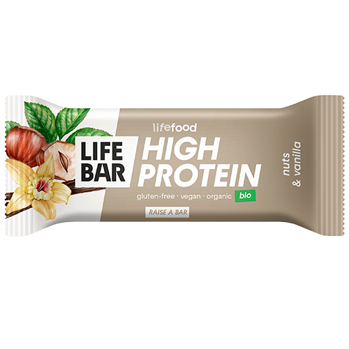 Lifefood LifeBar Protein Nuts & Vanilla, økologisk proteinbar på 40 g
