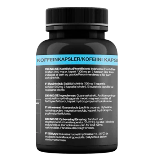 Pakning med PurePower Koffein Kapsler med guarana, 90 kapsler