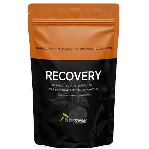 PurePower proteinpulver med kulhydrater i smagen mango og appelsin, 400 g