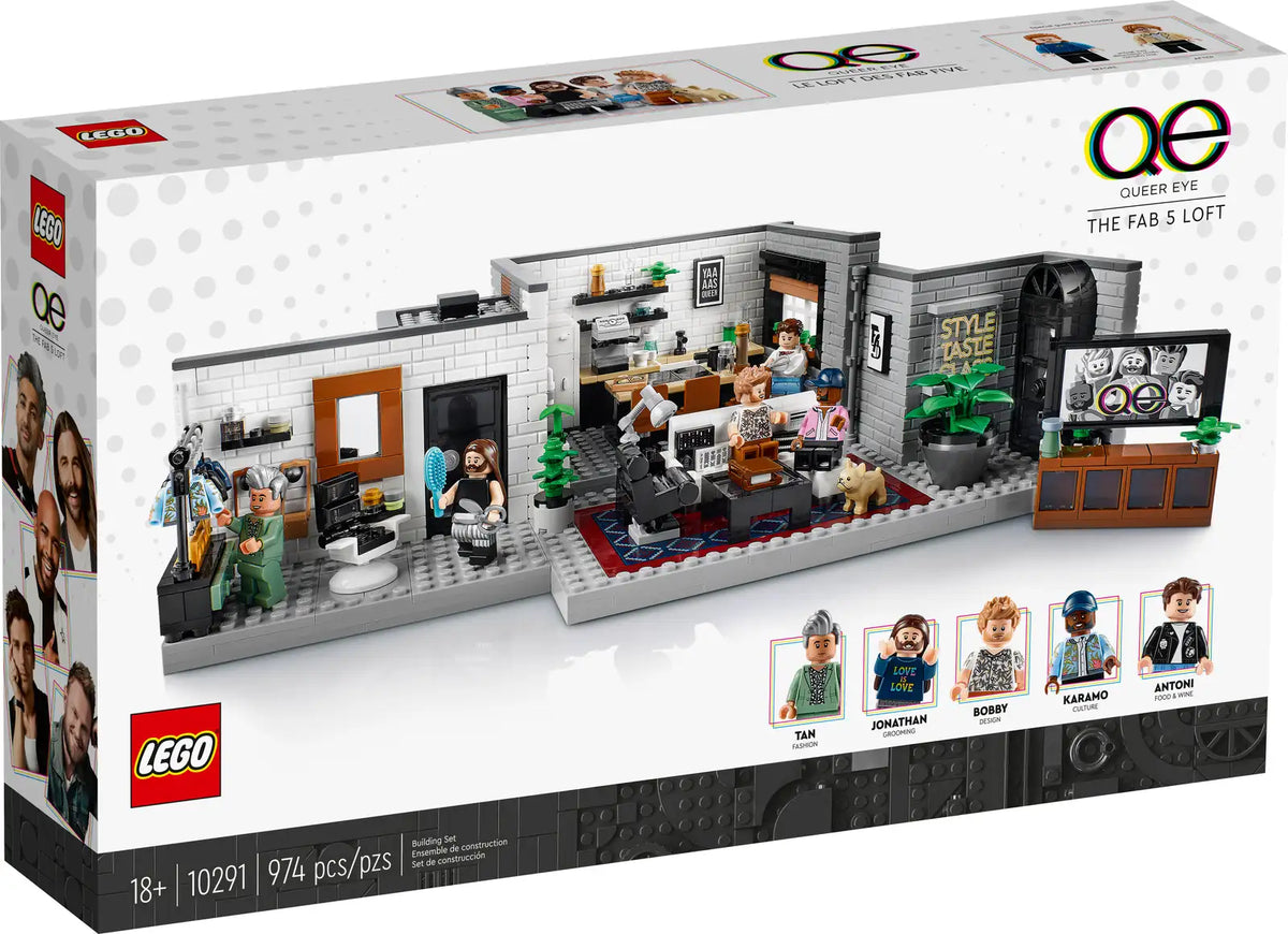 LEGO Icons Queer Eye The Fab 5 Loft 10291, byggesæt af loftet fra tv-serien