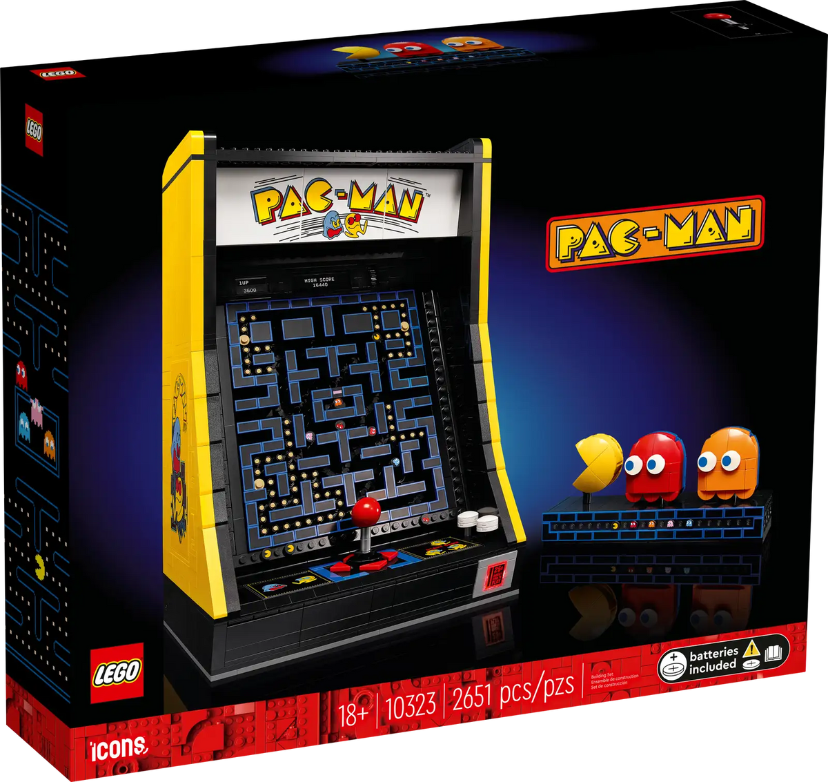 LEGO Icons PAC-MAN-arkadespil (10323), model af kabinet-arkadespil