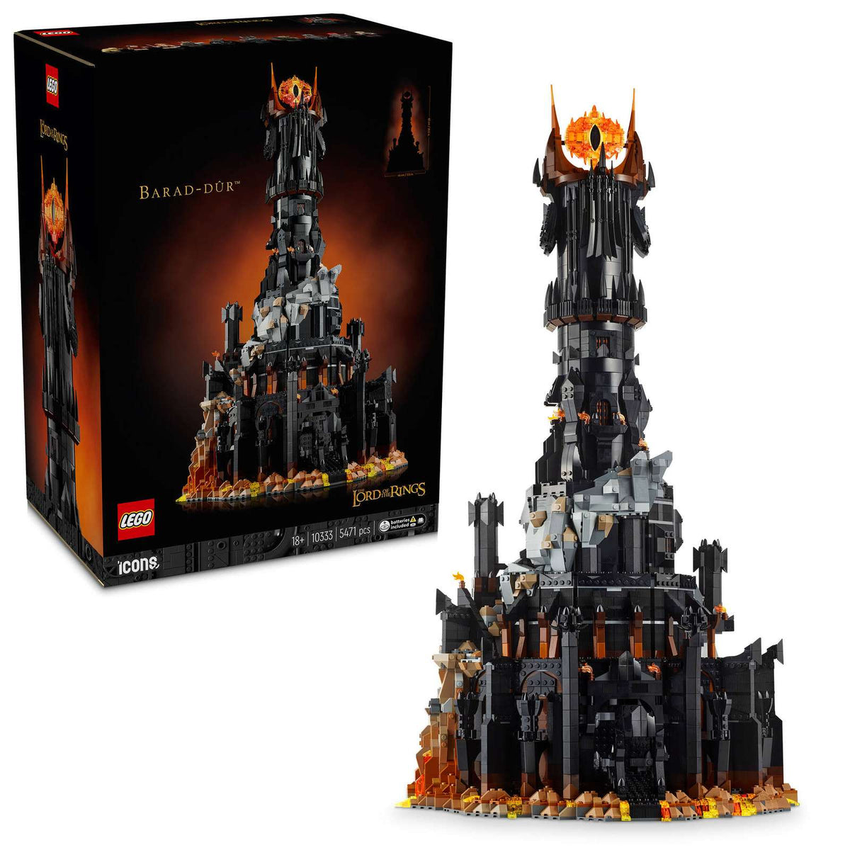 LEGO Icons Ringenes Herre Barad-dûr 10333, fæstning med højt tårn
