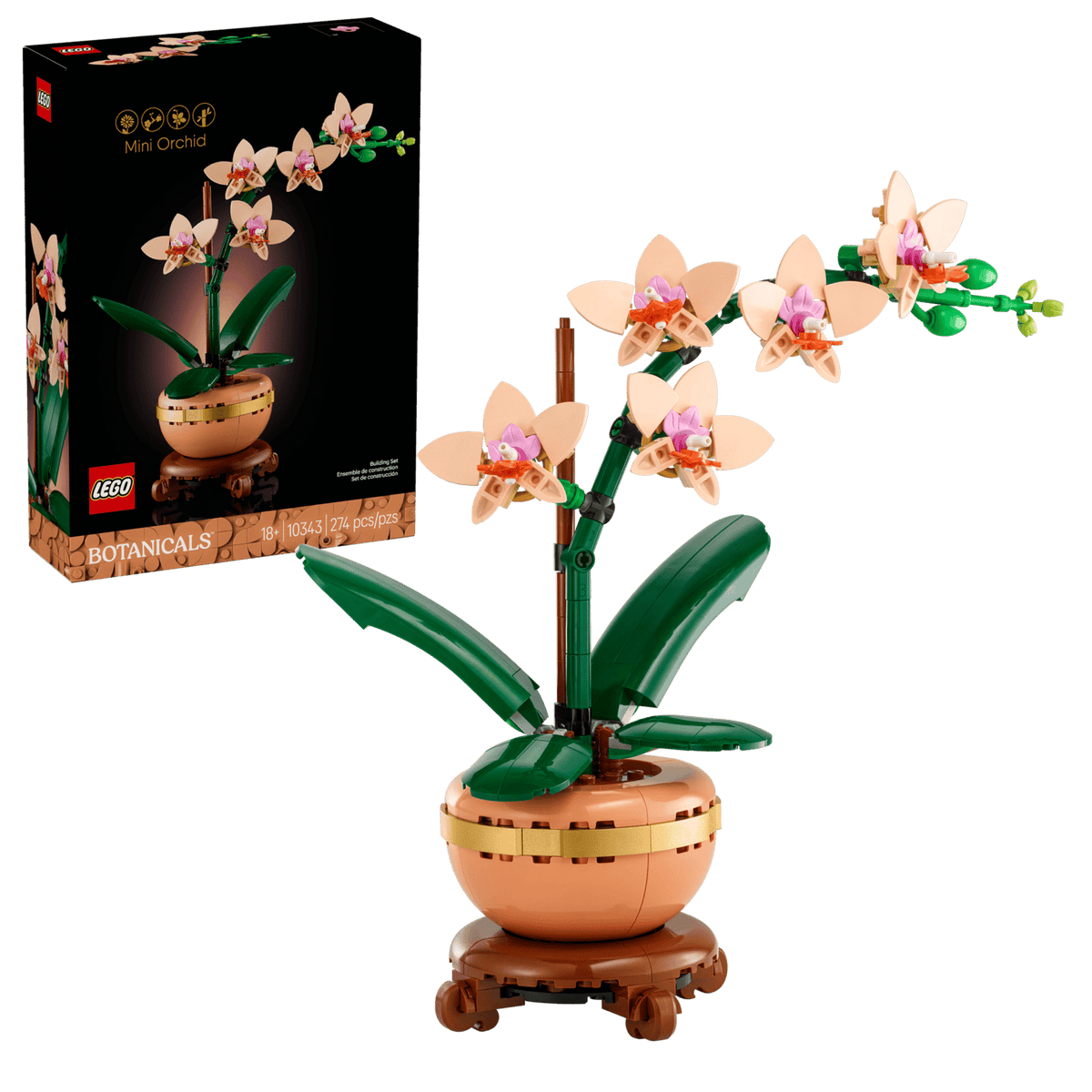 LEGO Mini-orkidé (10343) dekorativ byggeplante til voksne