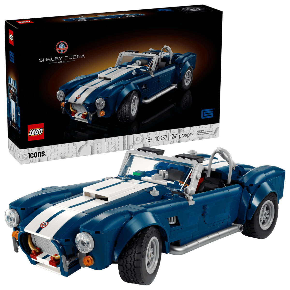 LEGO Icons Shelby Cobra 427 S/C 10357, modelbil af 1960'ernes sportsvogn