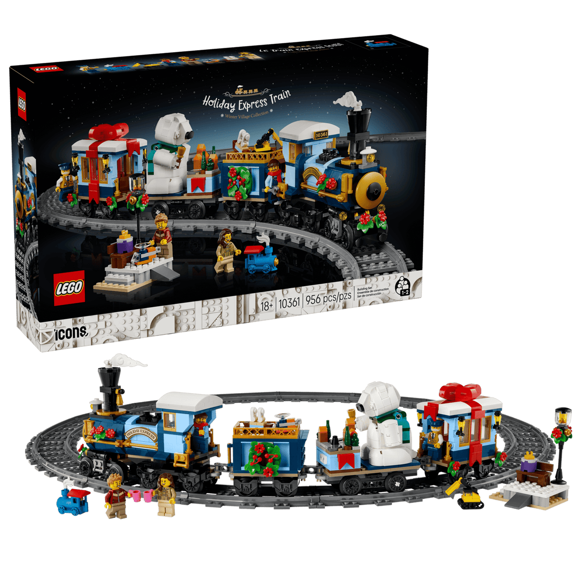 LEGO Icons Juleekspressen 10361, modeltog med lokomotiv og vogne