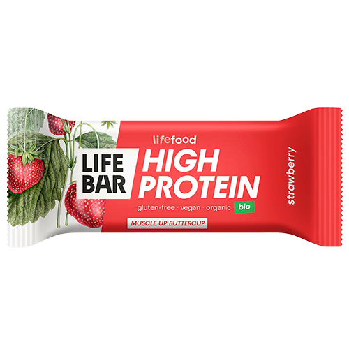 Lifefood LifeBar Protein proteinbar med jordbærsmag, økologisk, 40 g