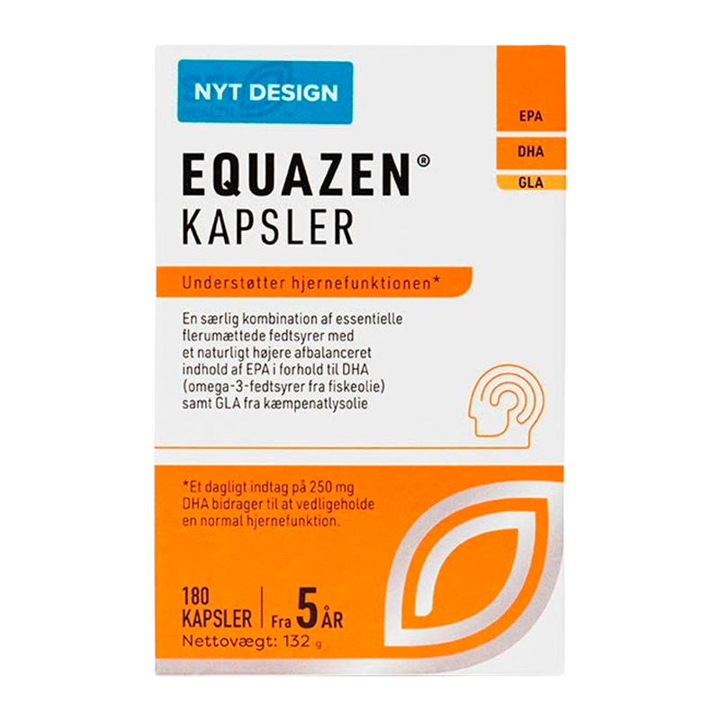 Equazen fiskeolie kapsler med omega 3 og 6 i pakke med 180 kapsler