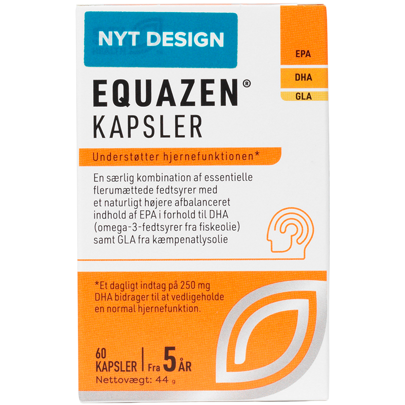 Equazen fiskeolie kapsler med omega 3 og omega 6, pakning med 60 kapsler