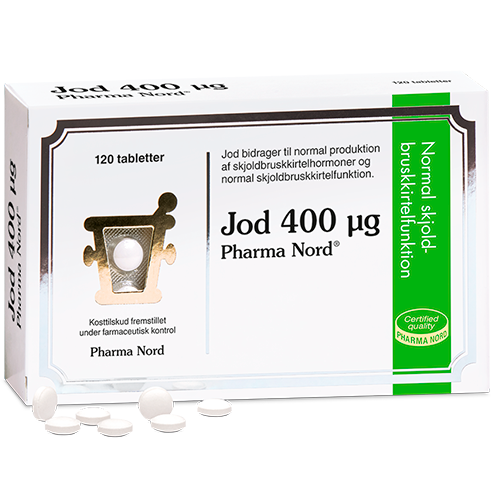 Pharma Nord Jod 400 µg jodtabletter, pakke med 120 tabletter