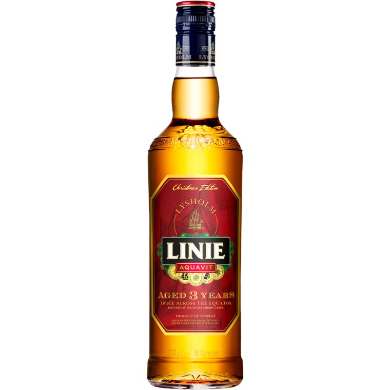 Flaske Linie Jule Akvavit 2026 på 70 cl