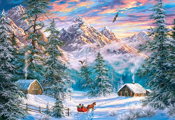 Castorland puslespil Mountain Christmas med 1000 brikker