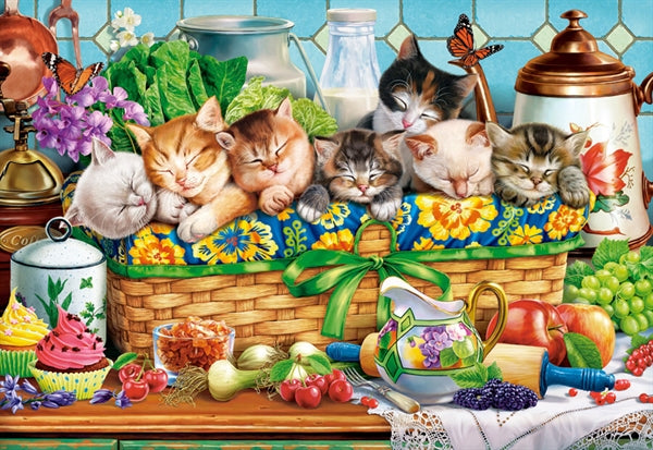 Castorland puslespil Napping Kittens med 1000 brikker
