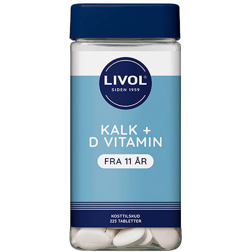 Pakke med Livol Kalk + D3 kosttilskud med kalk og D-vitamin, 225 stk
