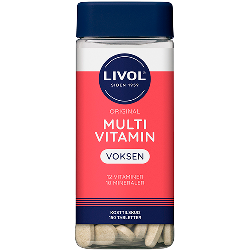 Pakke med Livol Multi Total Voksen, multivitamin med 150 tabletter