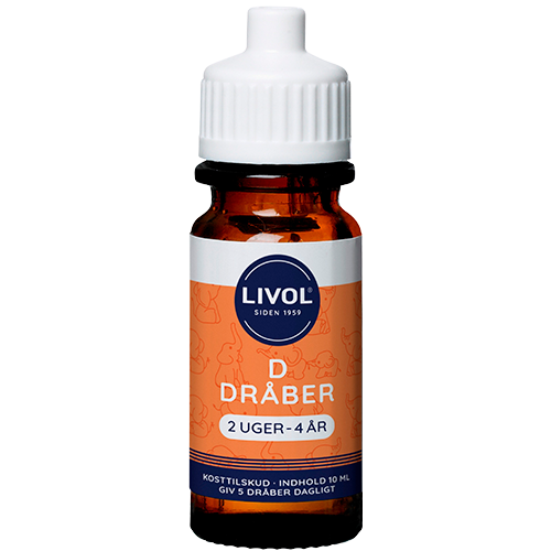 Flaske med Livol D3 dråber til børn fra 2 uger til 4 år, 10 ml