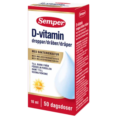 Flaske Semper D-vitamindråber med bakteriekultur, 10 ml