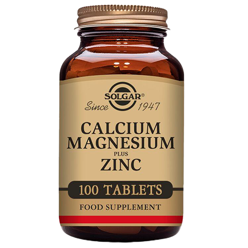 Pakning med Solgar Calcium, Magnesium Plus Zink, 100 tabletter