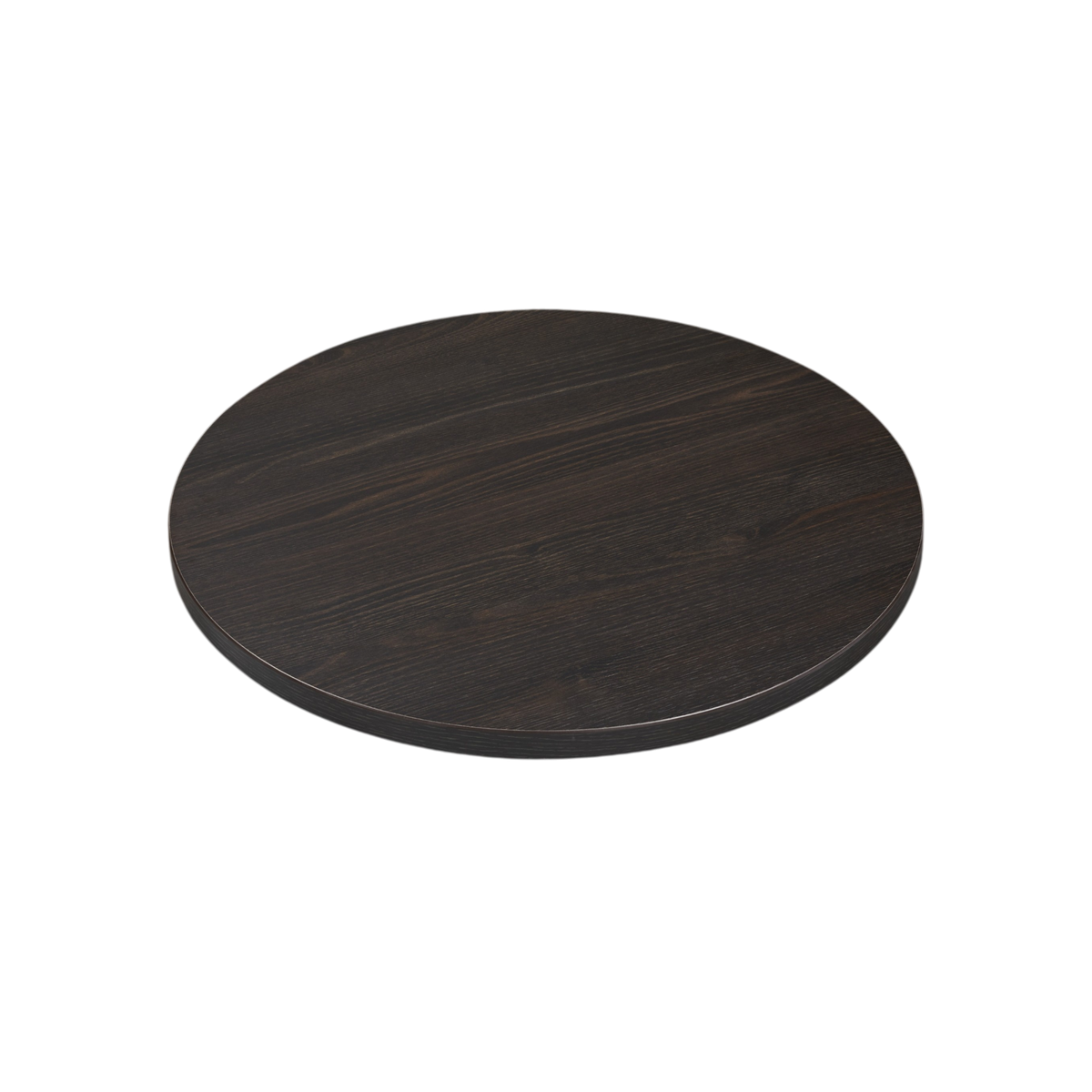 Rund bordplade i mørk Blackbrown Oak med trælook, diameter 70 cm