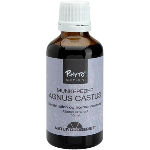 Flaske med Natur Drogeriet Agnus Castus dråber, flydende urteekstrakt, 50 ml