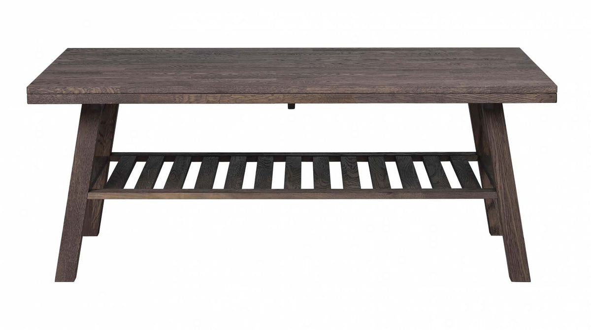 Rowico Brooklyn sofabord i røget eg med én hylde, 130 x 75 cm