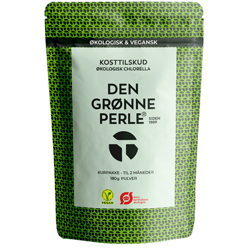 Chlorella Den Grønne Perle økologisk i pakning på 180 g