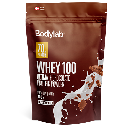 Bodylab Whey100 proteinpulver med smag af Ultimate Chocolate, 400 g