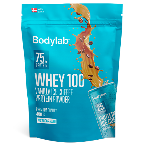 Bodylab Whey100 proteinpulver med smag af Vanilla Ice Coffee, 400 g