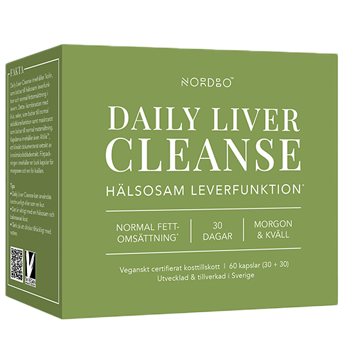 Nordbo Vegan Daily Liver Cleanse kosttilskud, pakke med 60 kapsler