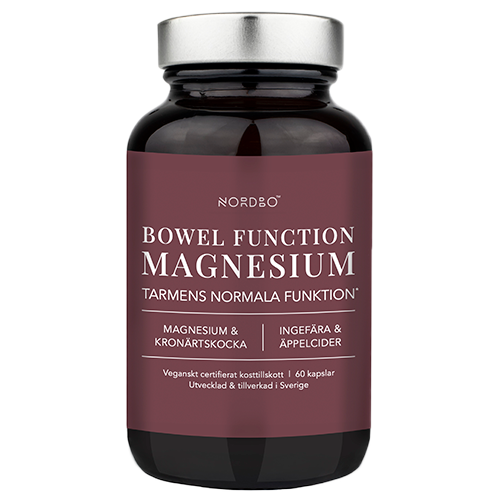 Nordbo Vegan Bowel Function Magnesium kosttilskud med 60 kapsler