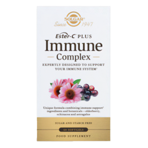 Pakke med Solgar Ester-C Plus Immune Complex, kosttilskud med vitamin C, 60 kapsler