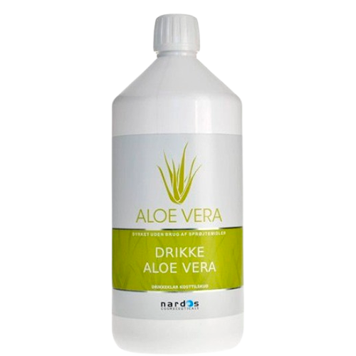 Flaske med Nardos aloe vera drikke, flydende kosttilskud, 1000 ml