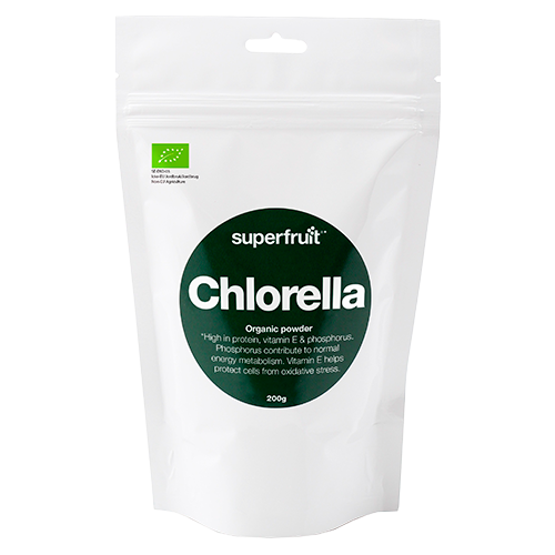 Pakke med Superfruit økologisk chlorellapulver, 200 g