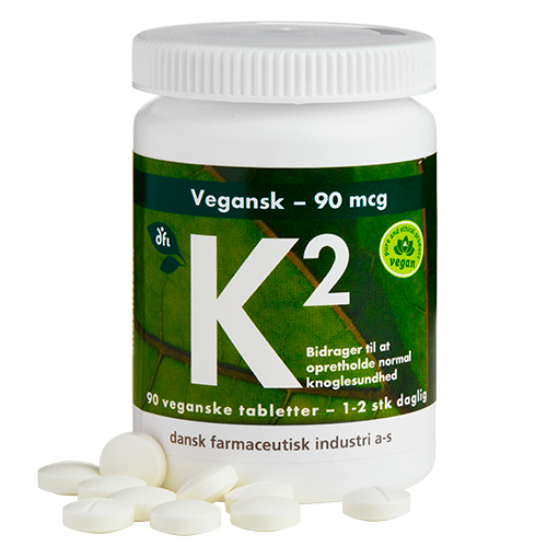 Pakning med Grønne Vitaminer K2-vitamin 90 mcg tabletter