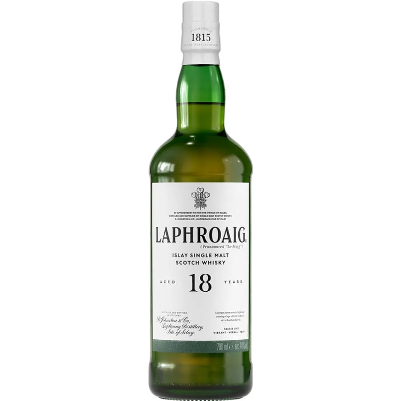 Flaske Laphroaig 18 YO Islay Single Malt whisky, 70 cl