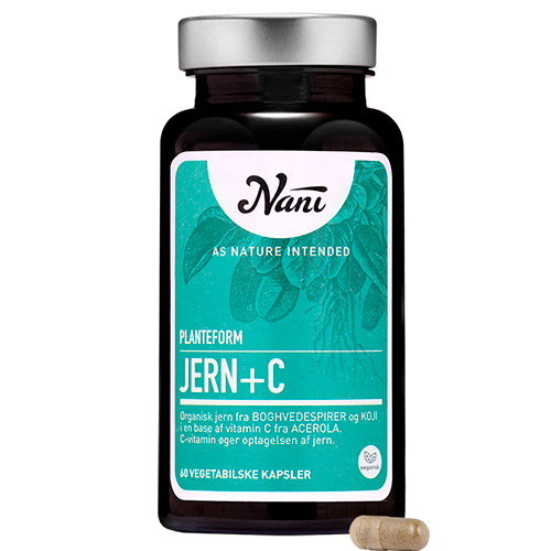 Nani Planteform Jern+C vegansk kosttilskud, 60 kapsler
