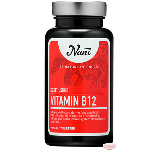 Pakning med Nani Vitamin B12 kosttilskud, 90 kapsler