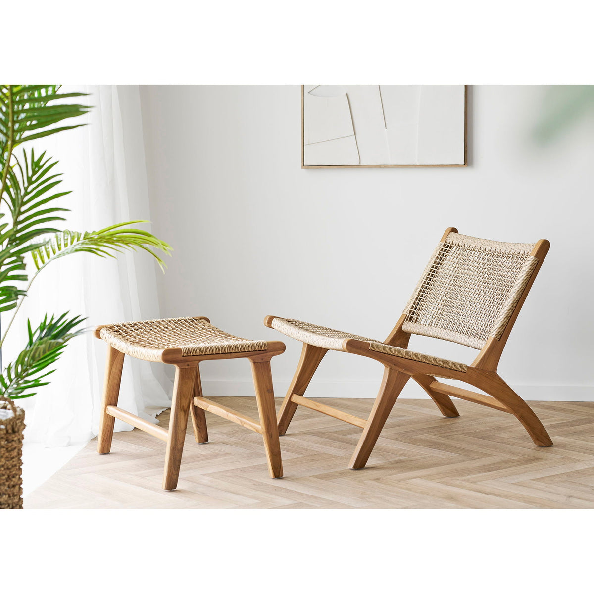 Se House Nordic - Derby Loungestol & Skammel i teak/PE rattan - Natur - 60Ã80Ã73 cm ❤ Kæmpe udvalg i House Nordic - Køb online på udsalg og tilbud lige nu ❤ Meget billig fragt og hurtig levering - Varenummer: Bolig&Haven-51545623232842 og barcode / Ean: 5713917004638 på lager - Udsalg på Store besparelser – op til 71% - Shop over 2.281 kendte brands på udsalg
