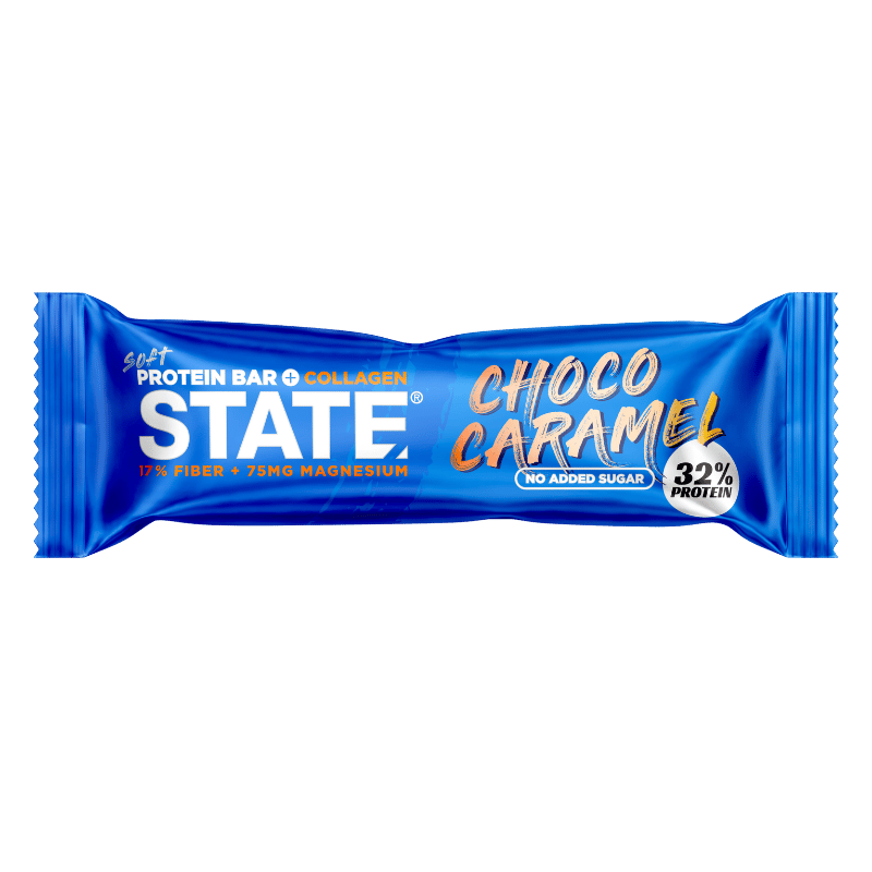STATE Protein+ proteinbar med chokolade og karamel, 50 g