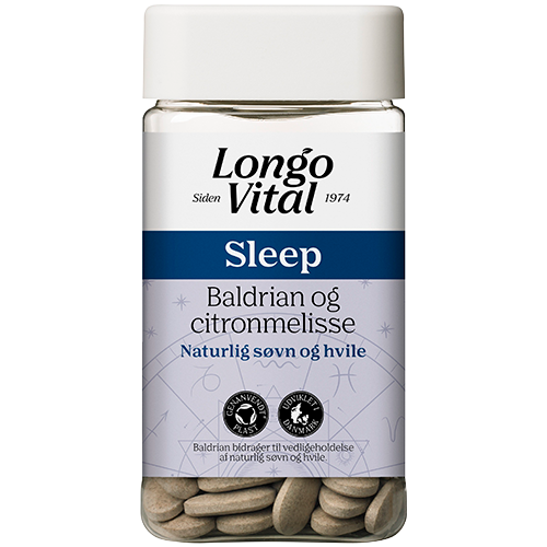 Pakning med Longo Vital Sleep kosttilskud, 120 kapsler med baldrian og citronmelisse
