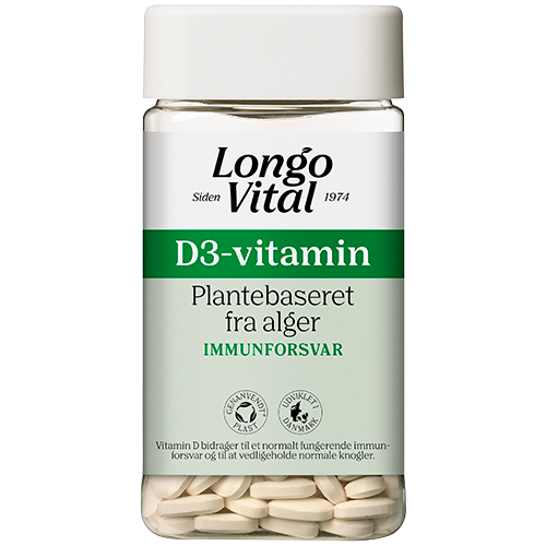 Longo Vital D3-vitamin tabletter med plantebaseret D3 fra alger, 180 stk