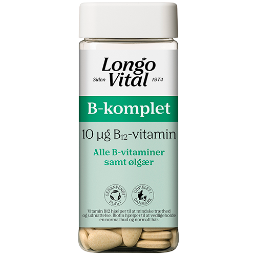 Longo Vital Komplet B vitamintilskud, pakke med 180 tabletter
