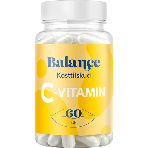 Balance C-vitamin kosttilskud i pakning med 60 kapsler