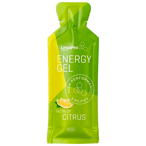 LinusPro Energy Gel med citrussmag, 40 g portion kulhydratgel til løb og cykling