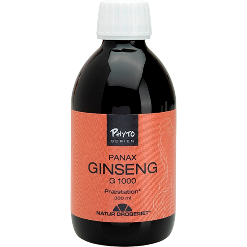 Flaske med Natur Drogeriet Panax Ginseng G 1000 eliksir, 300 ml